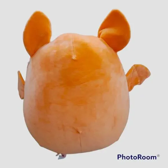 Squishmallow Tangie Vampire Bat 12” Halloween Orange Bat Plush Foil Belly Fangs